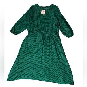 Banana Republic Green Polka Dot Midi Dress